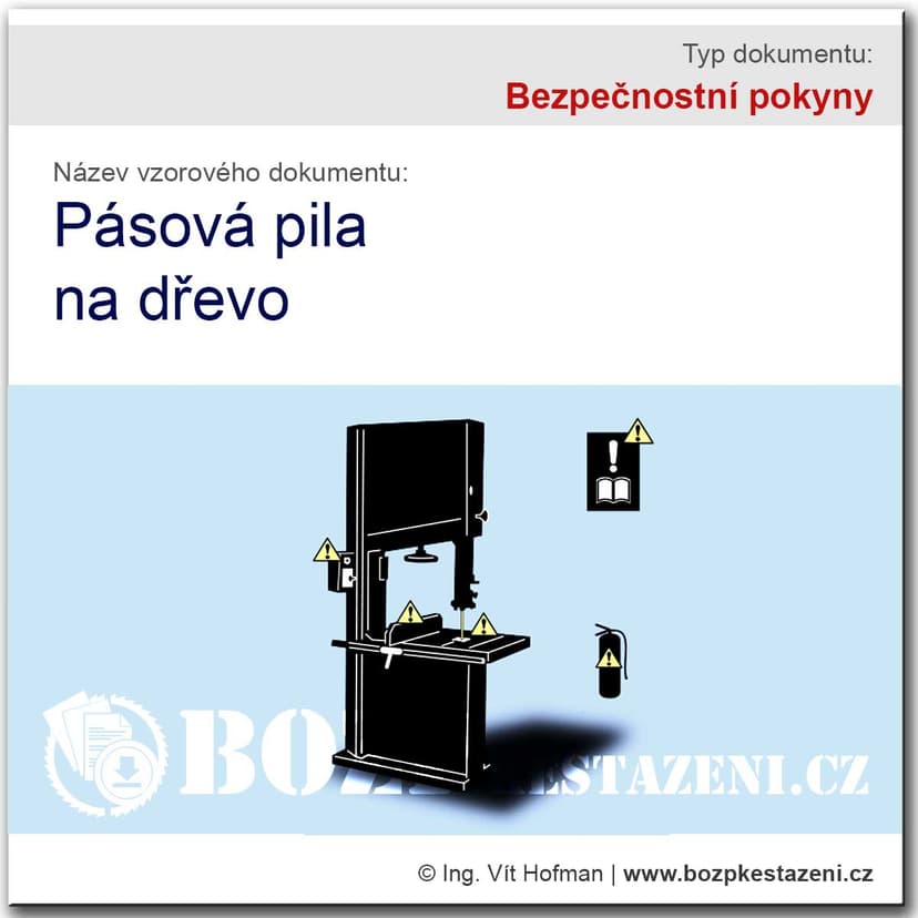 Bezpečnostní pokyny – Pásová pila na dřevo