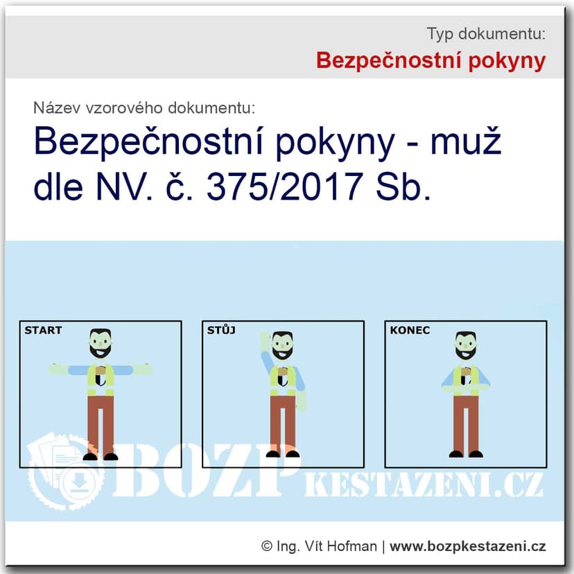 Bezpečnostní pokyny – Ruční manipulace s břemeny (Muž)