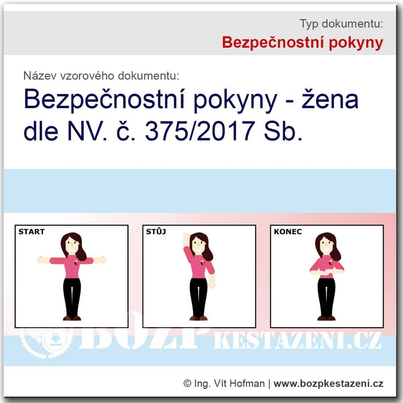 Bezpečnostní pokyny – Ruční manipulace s břemeny (Žena)