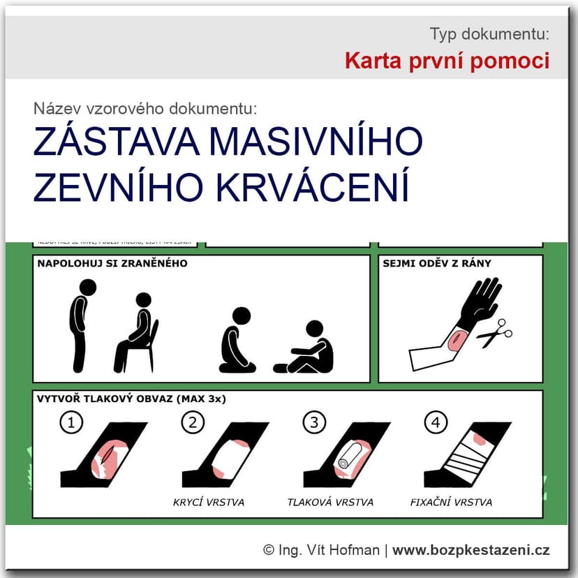 Karta první pomoci – Masivní zevní krvání