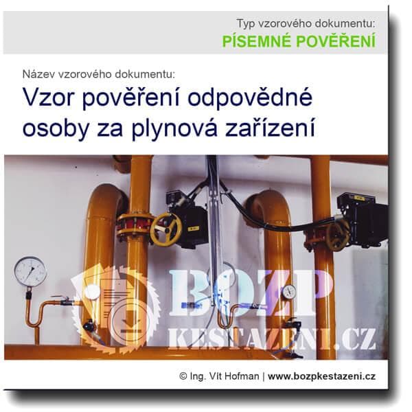 Vzor pověření odpovědné osoby za plynová zařízení