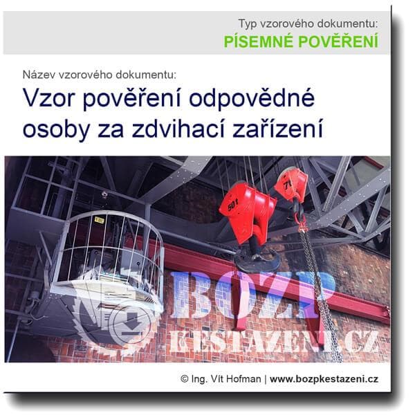 Vzor pověření odpovědné osoby za zdvihací zařízení