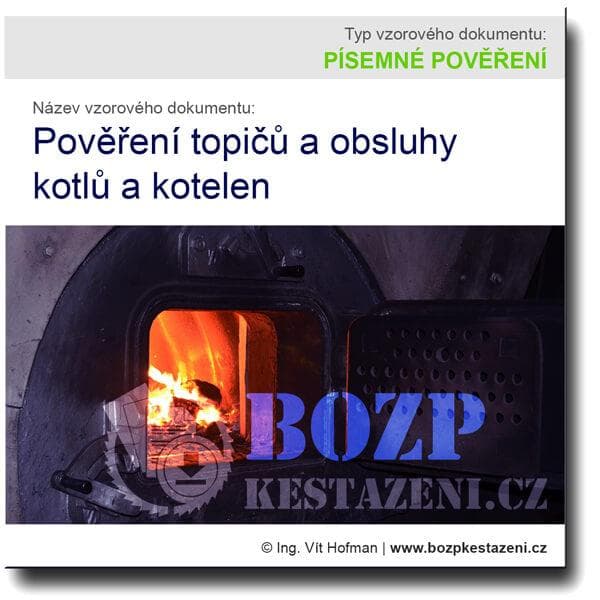 Pověření topičů a obsluhy kotlů a kotelen