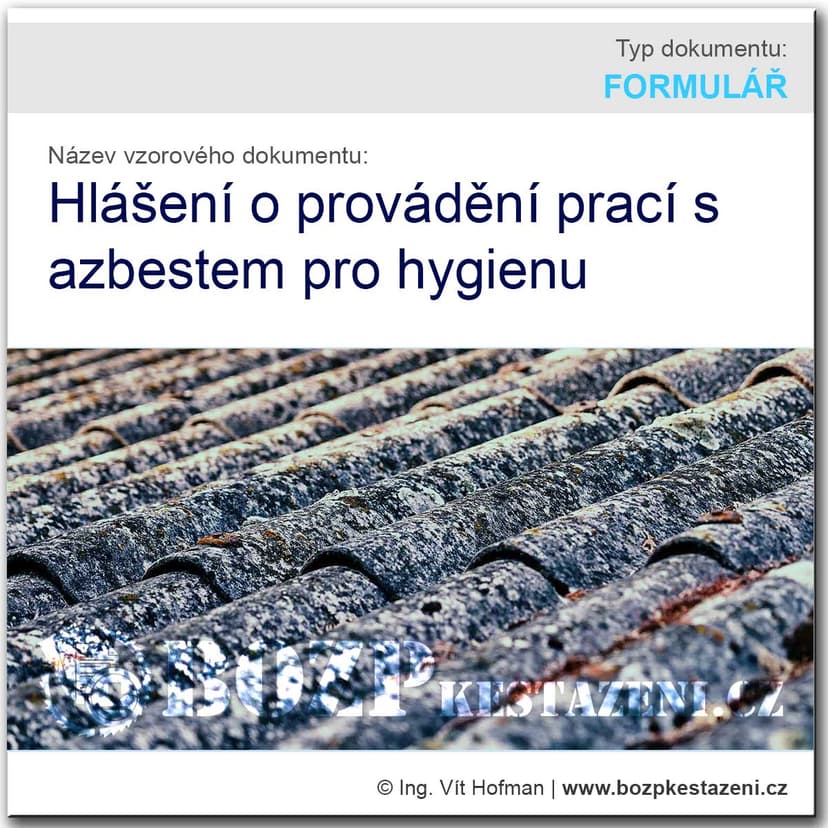 Vzor hlášení o provádění prací s azbestem pro hygienu