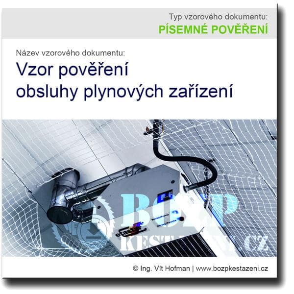 Vzor pověření obsluhy plynových zařízení