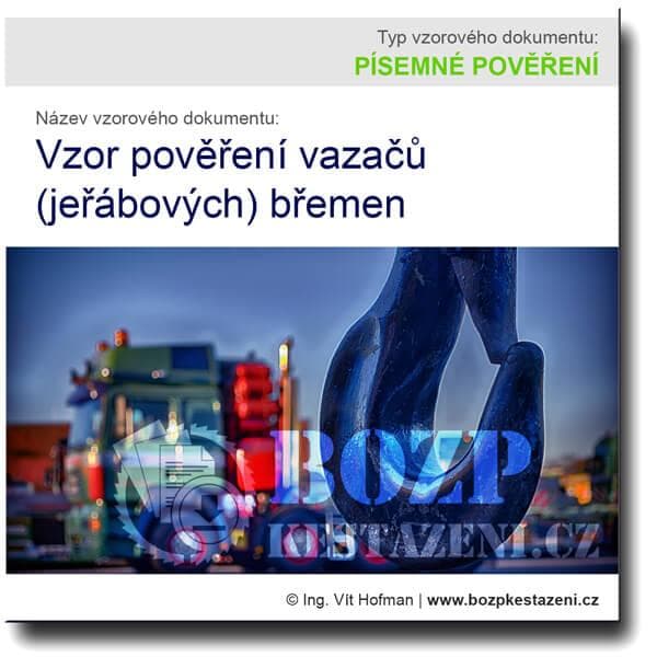 Vzor pověření vazačů břemen