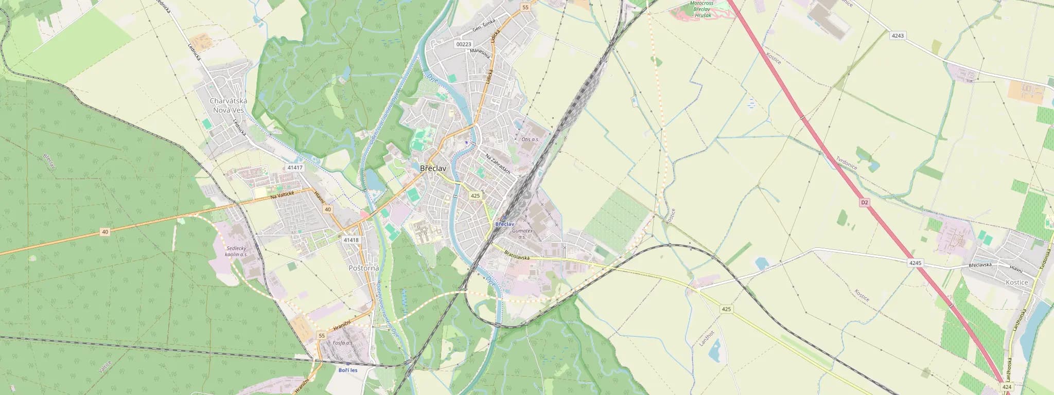 Mapa Břeclavi