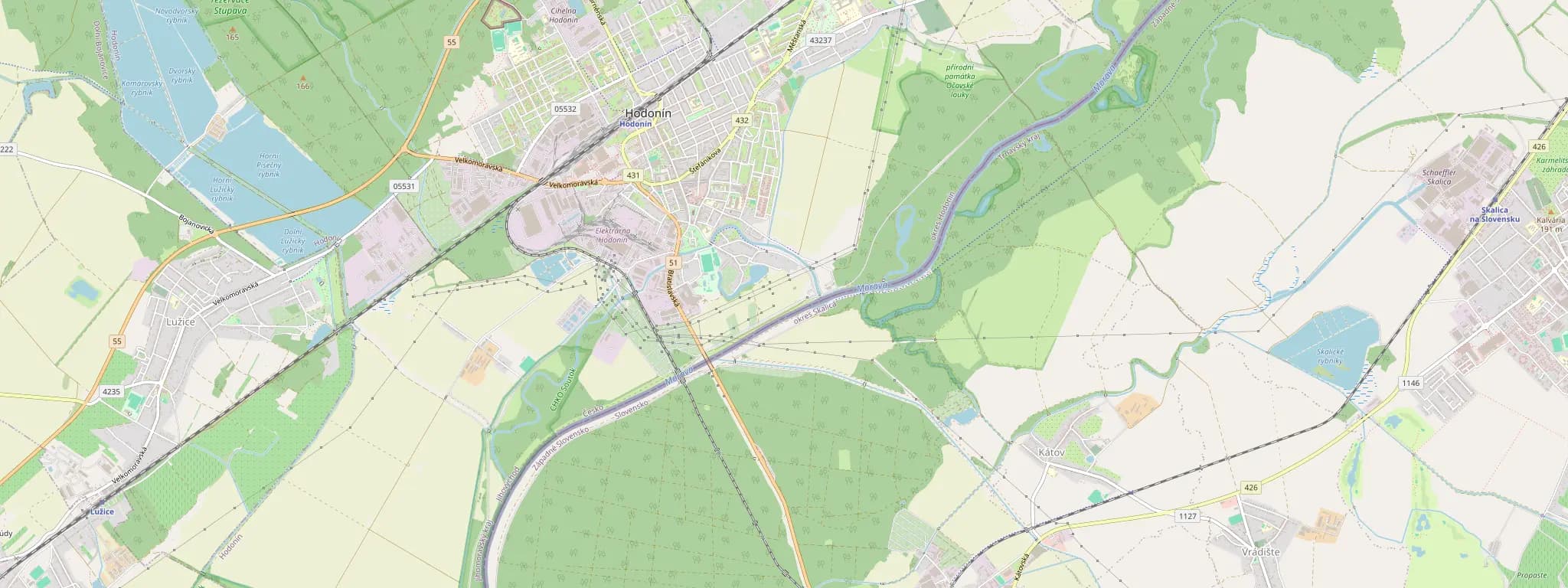 Mapa Hodonína