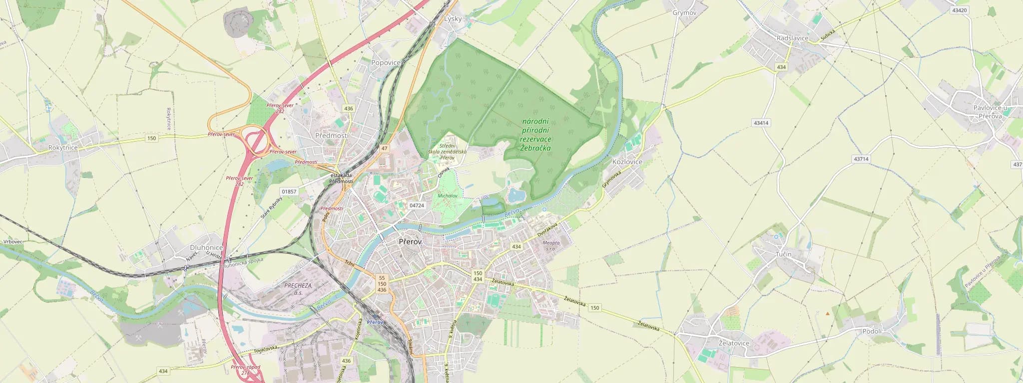 Mapa Přerova
