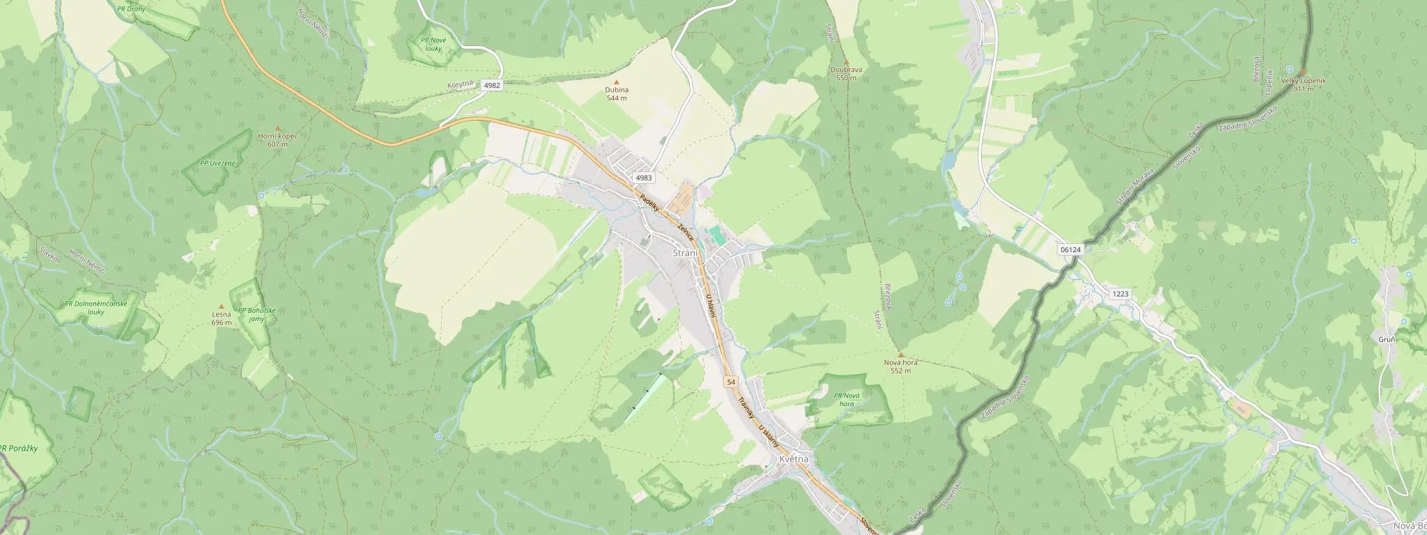Mapa Strání