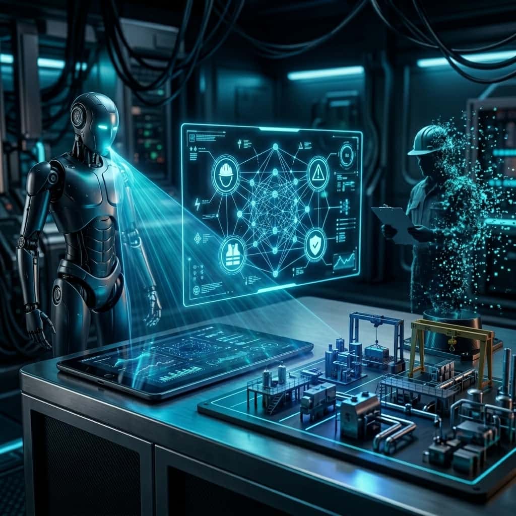 AI robot a holografická BOZP analýza pracovního prostředí