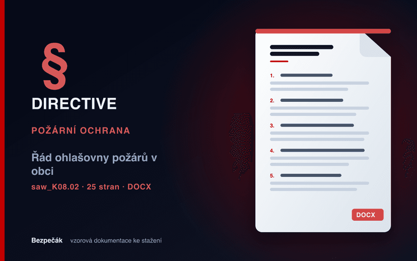 Řád ohlašovny požárů v obci (vzor, kniha)